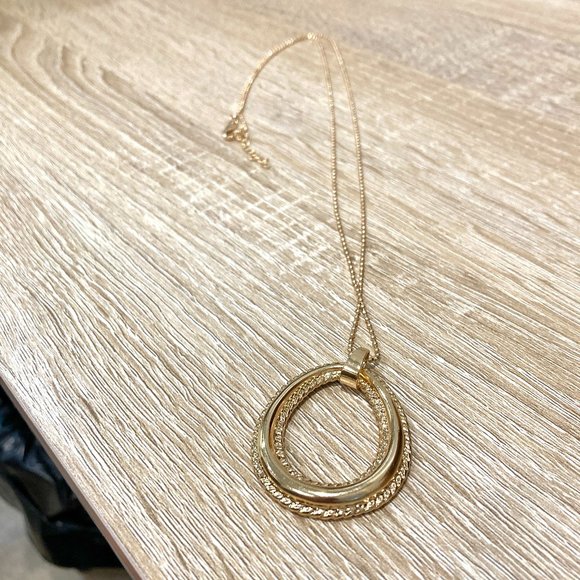 Vegan Leather Blue Snakeskin Gold Bead Chain Pendant Necklace - Picture 4 of 7